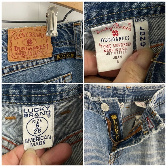 Lucky Brand Dungarees Jeans Jet Setter Denim Distressed Woman’s Sz 6 28 - Picture 13 of 14